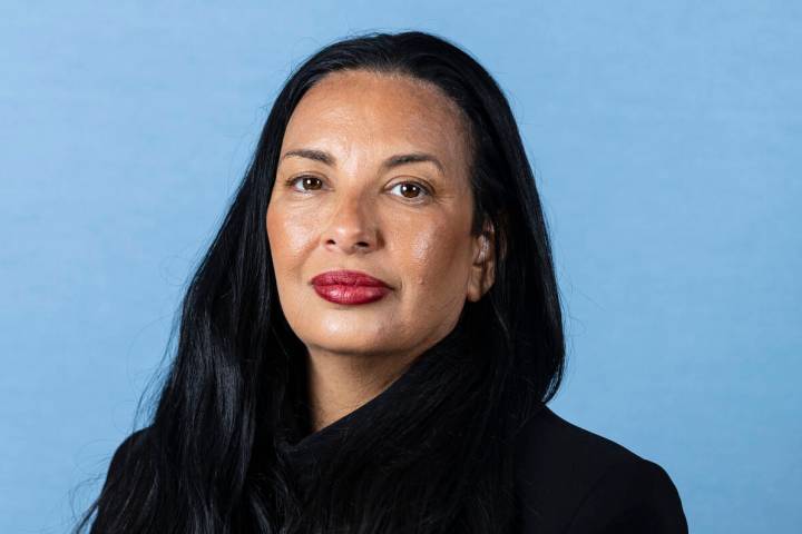 Sigal Chattah poses for a photo at the Review-Journal studio on Friday Aug. 19, 2022, in Las Ve ...