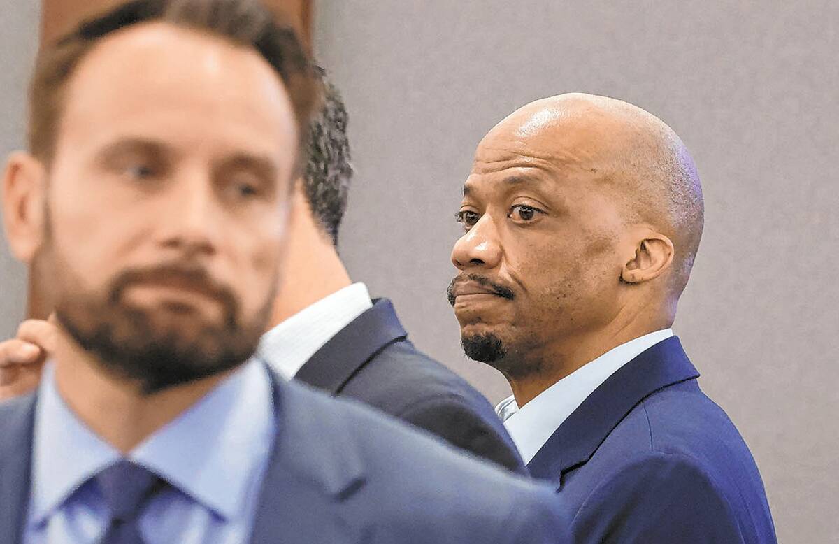 Clarence Wilson, right, appears in court with his attorney Josh Tomsheck, left, during his tria ...