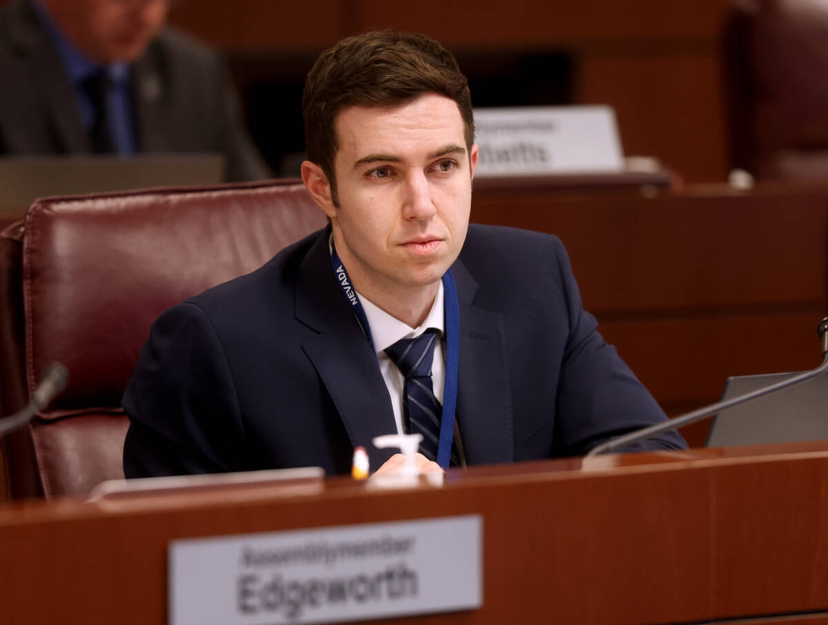 Assembly Member Joe Dalia, D-Henderson, listens to testimony during a Health and Human Service ...