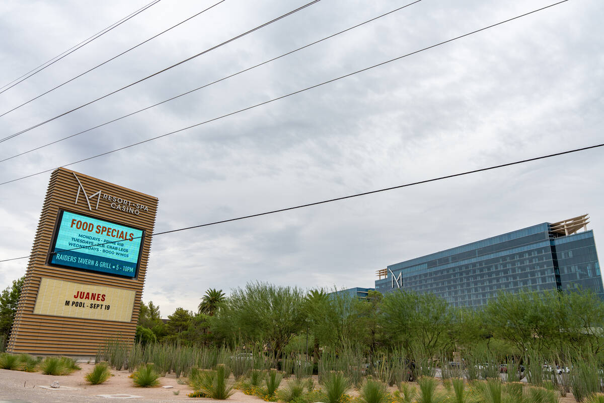 M Resort Spa Casino is seen from the corner of Las Vegas Boulevard and St. Rose Parkway in Hend ...