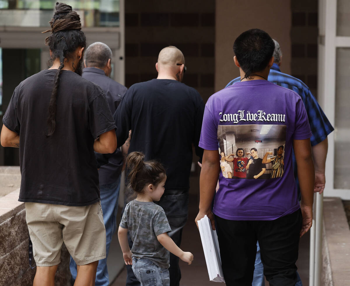 Family of Keanu Enright leave the Department of Juvenile Services at the conclusion of a senten ...