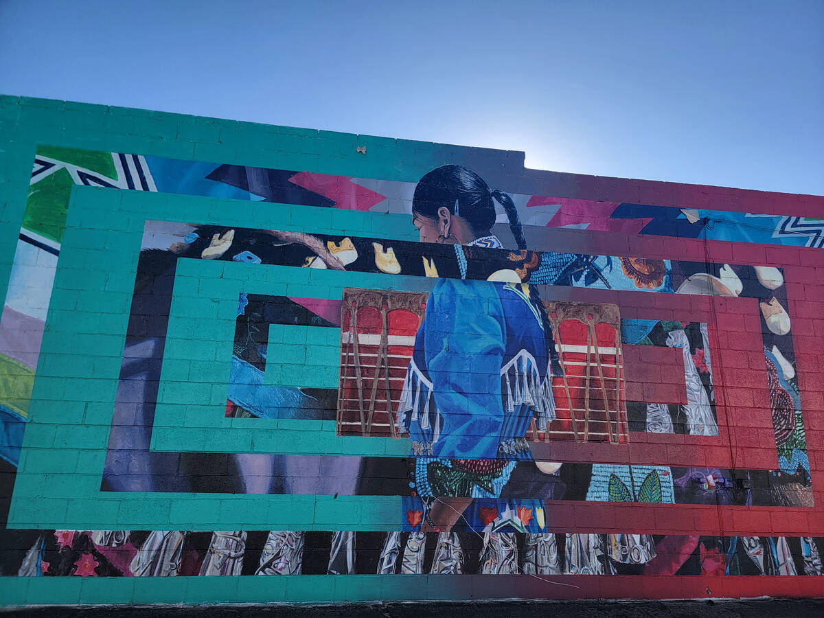 “The Miss in Missing” mural in downtown Ely. (Natalie Burt)