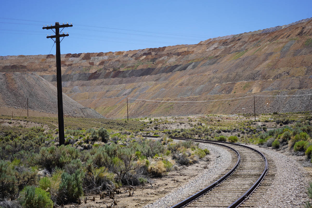 The tailings of old mines seen during a 90-minute Nevada Northern Railway ride in and out of Ro ...