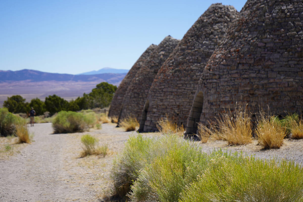 The Ward Charcoal Ovens, located about 20 miles south of Ely, stand 30 feet tall as reminders o ...