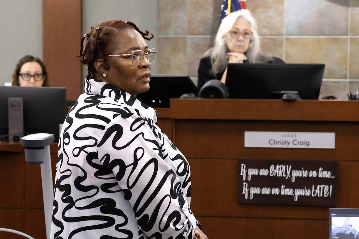 Bridgett Hollis, the mother of George Brown, a DUI crash victim, delivers her victim impact sta ...