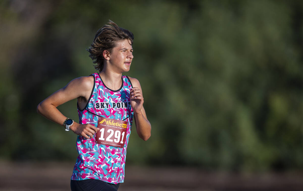 Somerset Academy Skye Point High runner Sawyer Hutton (1291) holds the fourth position in the V ...