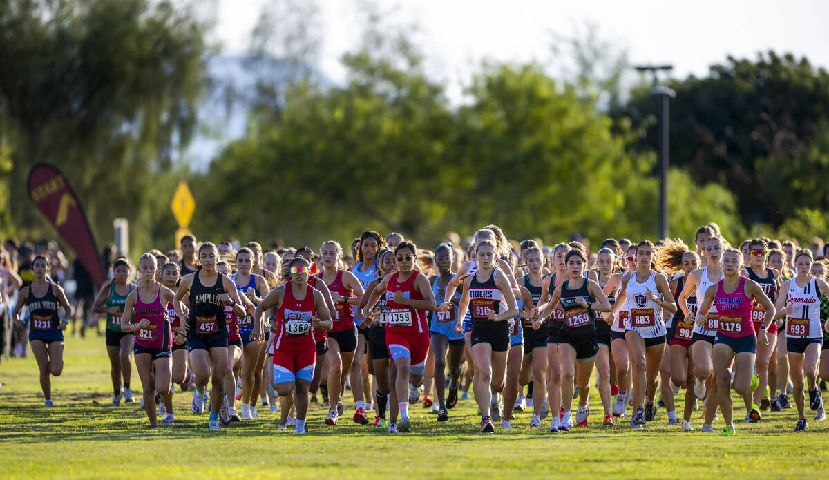 Variety A Girls competitors begin to merge away from the start line during the 55th Annual Las ...