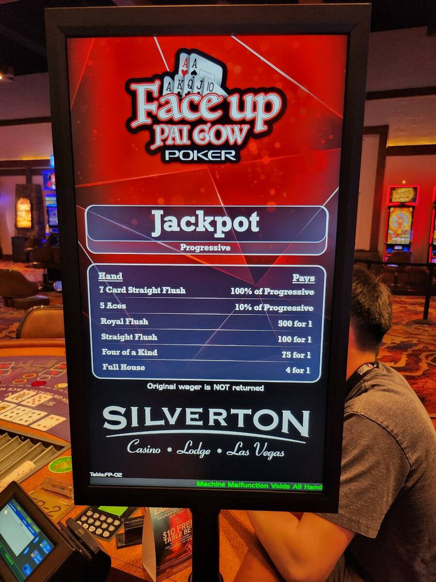 Zachary Stem of Las Vegas won $153,979 after hitting a 7-card straight flush on Face Up Pai Gow ...