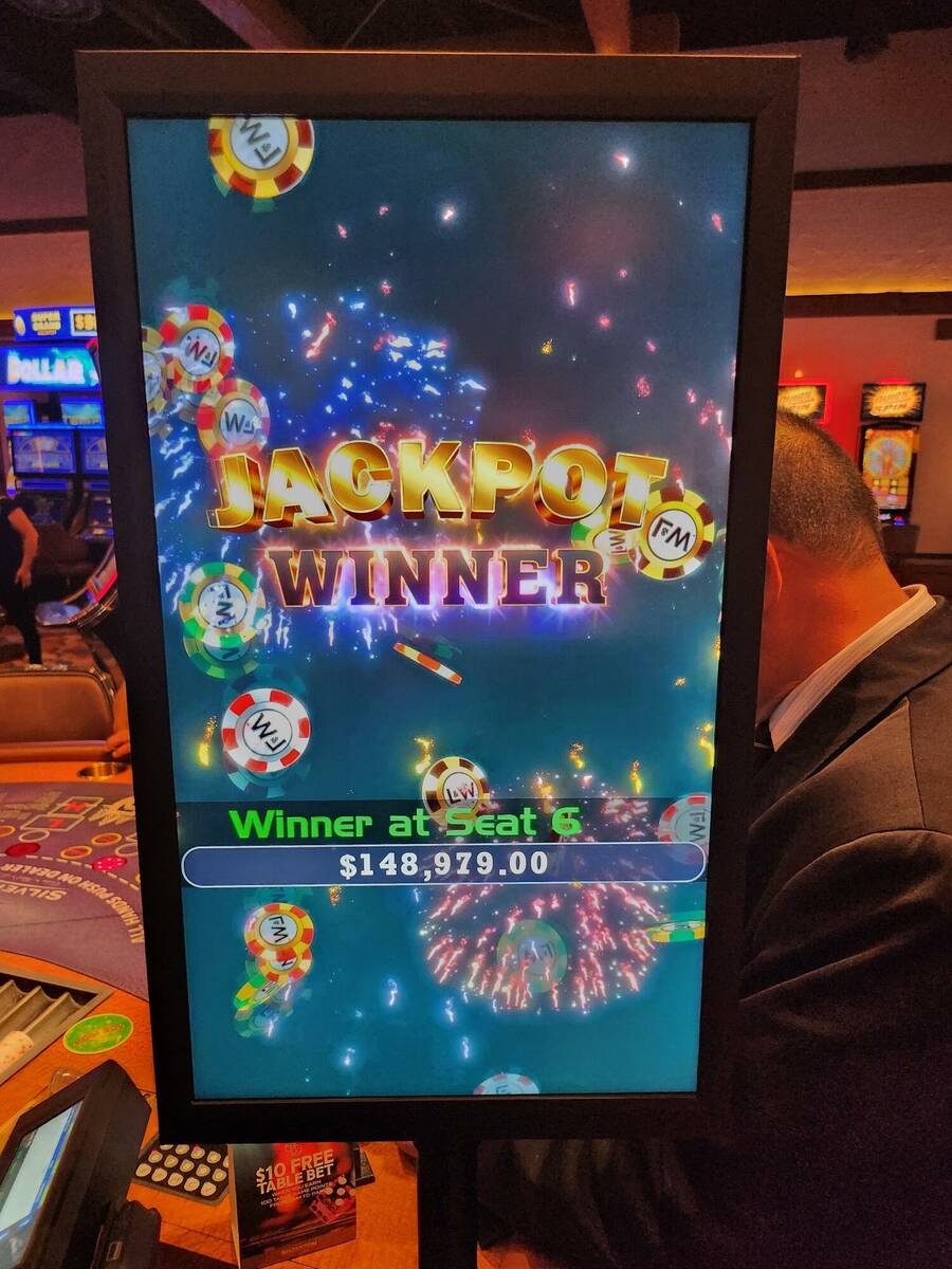 Zachary Stem of Las Vegas won $153,979 after hitting a 7-card straight flush on Face Up Pai Gow ...