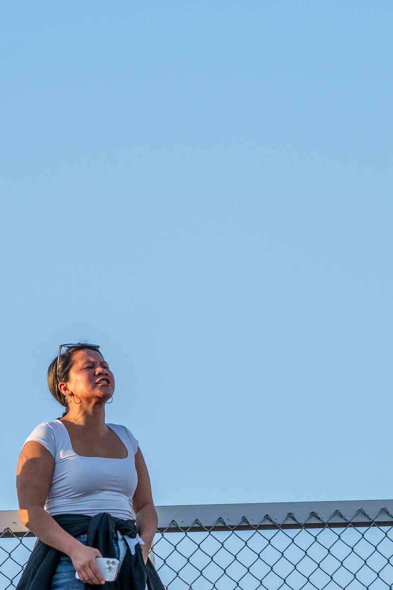 A Losee fan cheers during a football game against Sloan Canyon at Somerset Academy Losee Campus ...