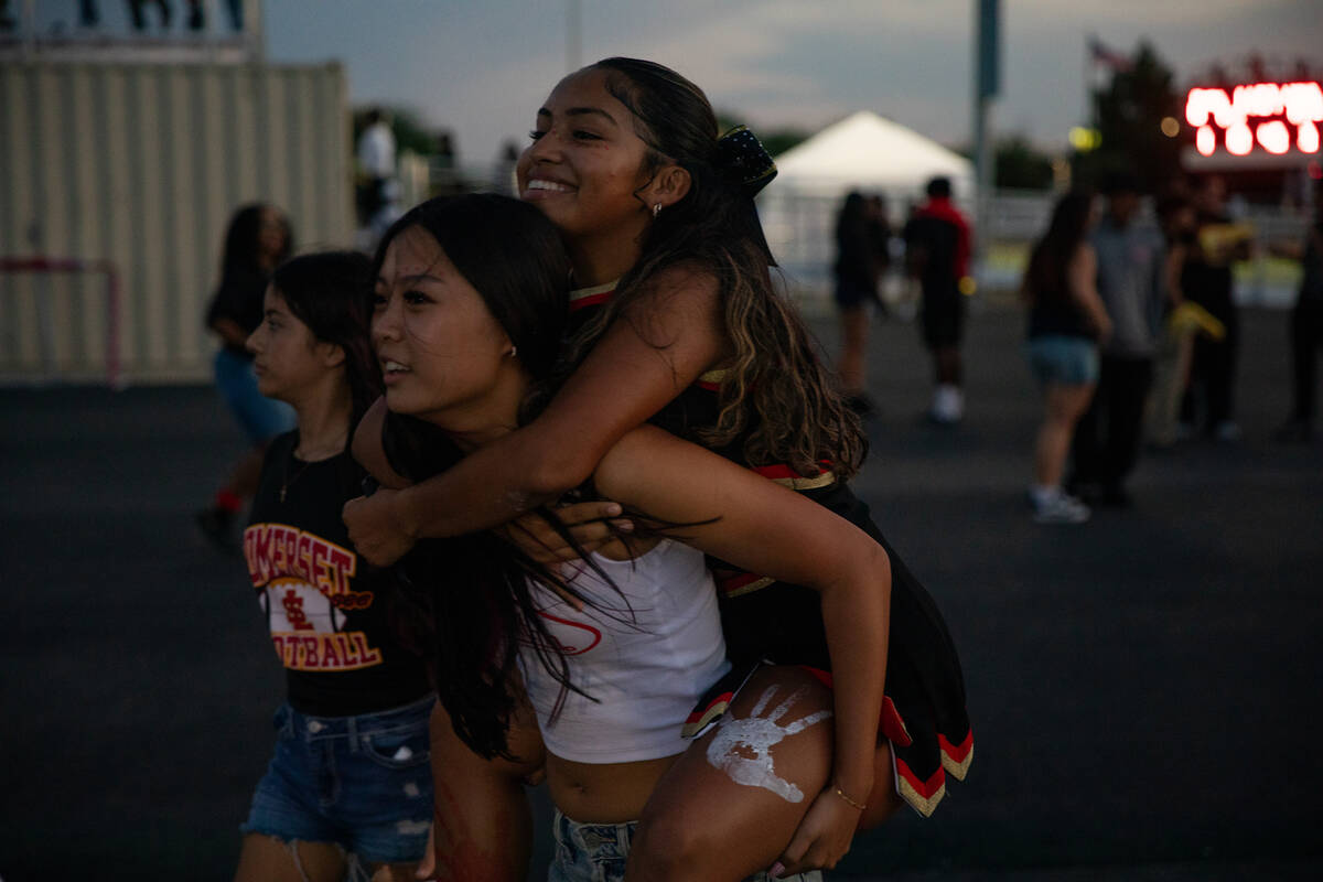 Halftime during a football game against Losee at Somerset Academy Losee Campus in Las Vegas Sep ...