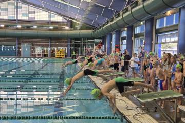 Las Vegas Swim Club, one of several swim clubs based in Southern Nevada, offers a competitive s ...