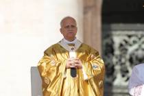 Pope Leo XIV celebrates the canonization Mass of Carlo Acutis and Pier Giorgio Frassati in St. ...