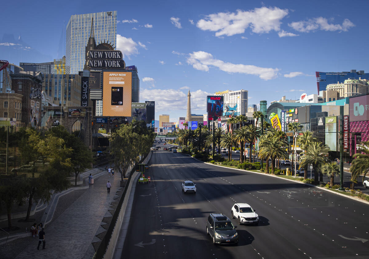 Las Vegas Strip on Tuesday, April 29, 2025, in Las Vegas. (Chase Stevens/Las Vegas Review-Journ ...