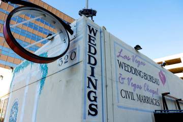 A closed wedding chapel that sold this year is seen at 320 S 3rd St., on Friday, Aug 29, 2025, ...
