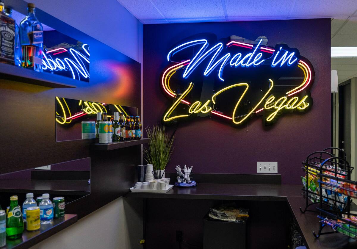 The snack bar in the client showroom at Foliot Furniture in Las Vegas July 24, 2025. The facili ...