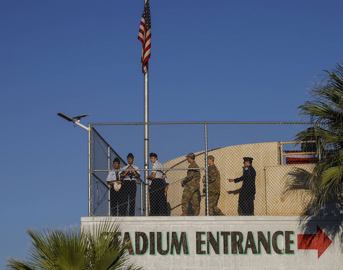 High school ROTC members prepare for the start of Palo Verde's annual 9/11 memorial honori ...