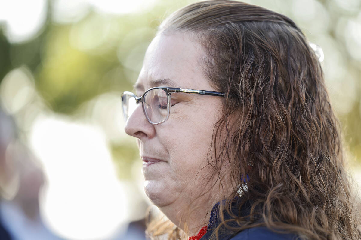 Palo Verde teacher Carol Campbell becomes emotional while discussing the significance of the sc ...
