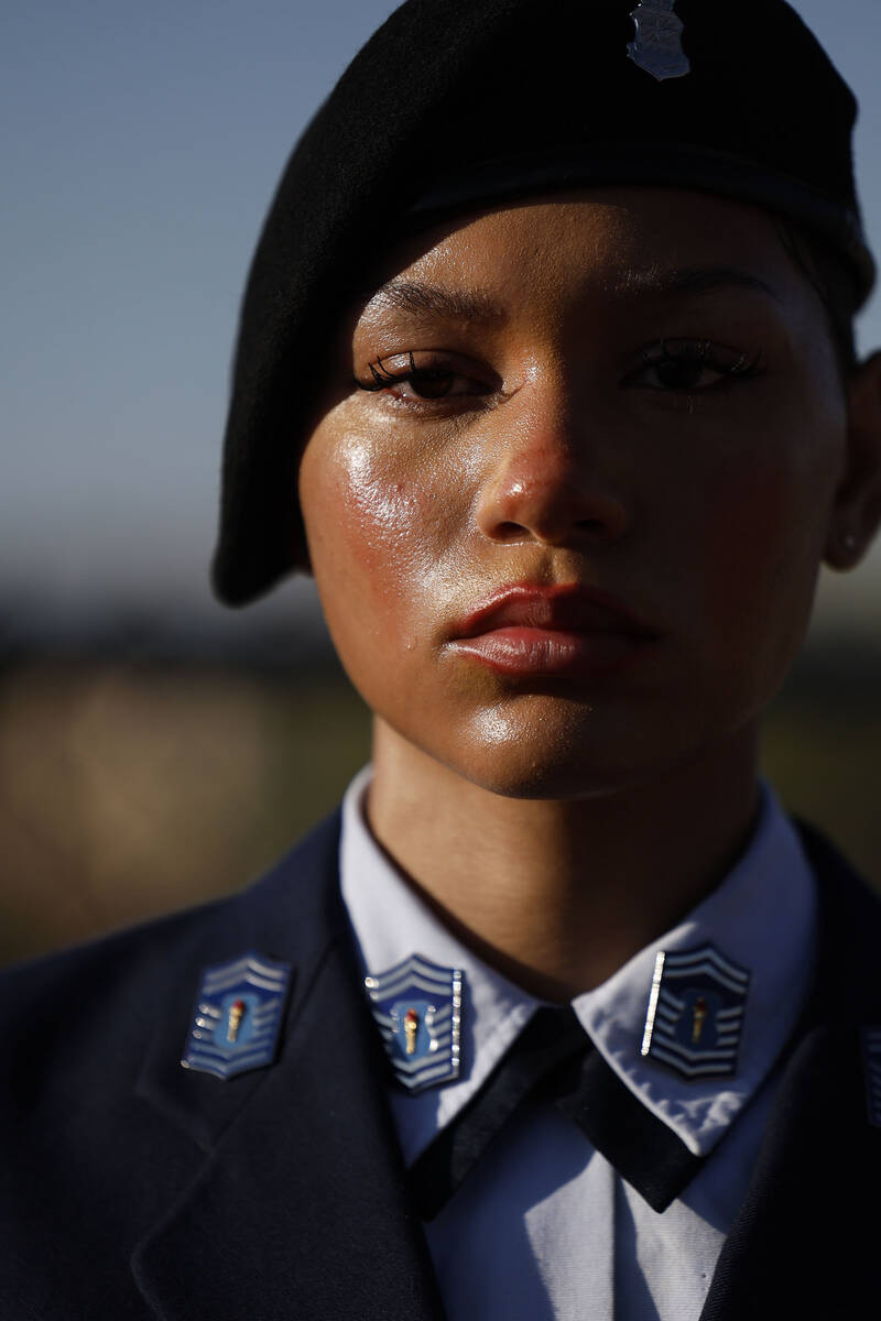 ROTC Senior Master Sergeant Hunter Tortorello stands at attention during Palo Verde's annu ...