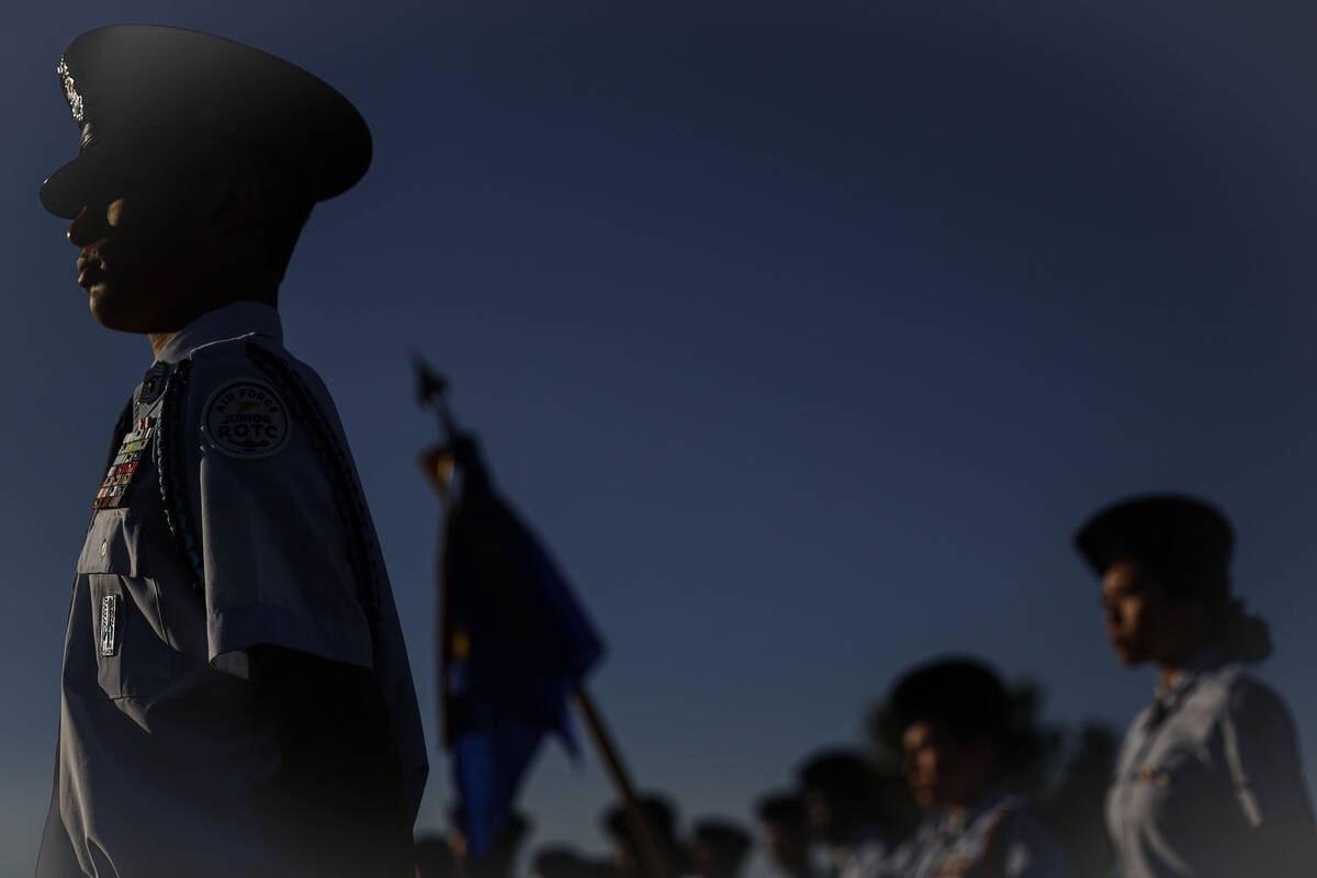 Members of the Air Force ROTC stand at attention during Palo Verde's annual 9/11 memorial ...