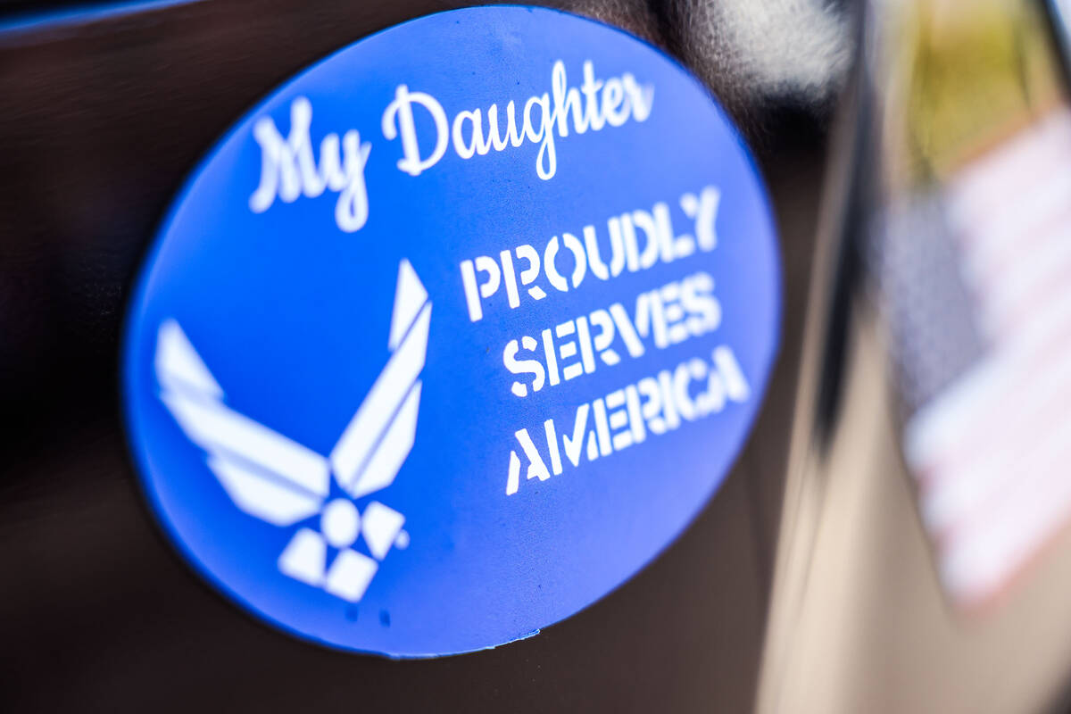 A bumper sticker is seen on a parked vehicle at Palo Verde's annual 9/11 memorial honoring ...