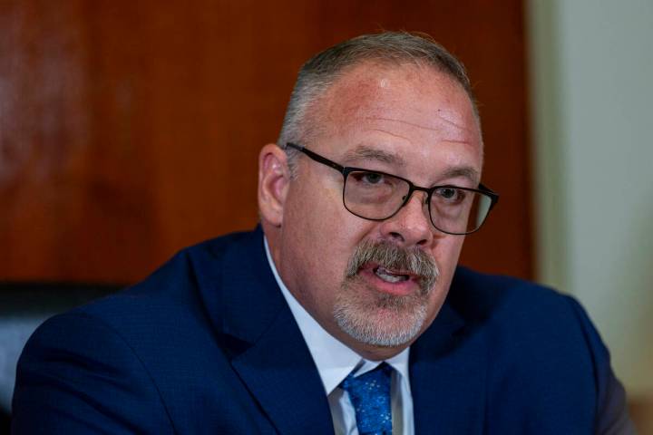Keith Hanoff, a candidate for Nevada's 1st Congressional District, speaks during an interview o ...