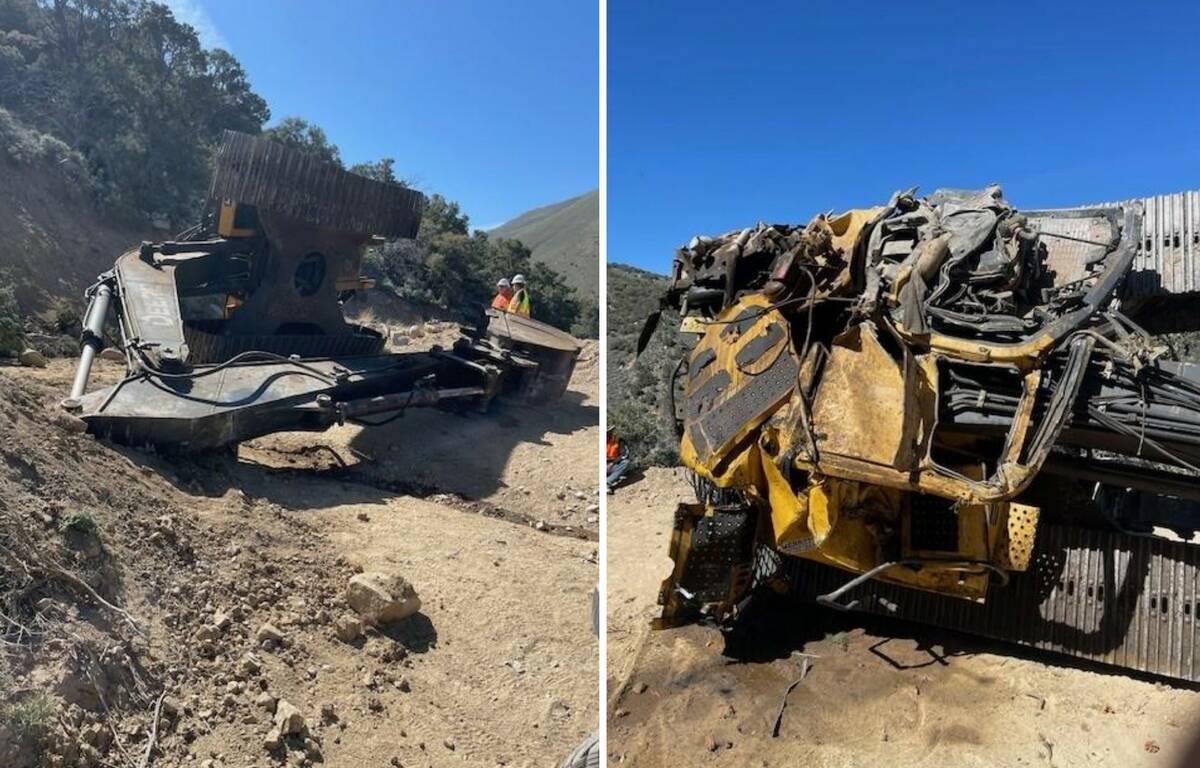 The excavator Lon Shane Jarvis was working with fell 800 feet on the access road below and land ...