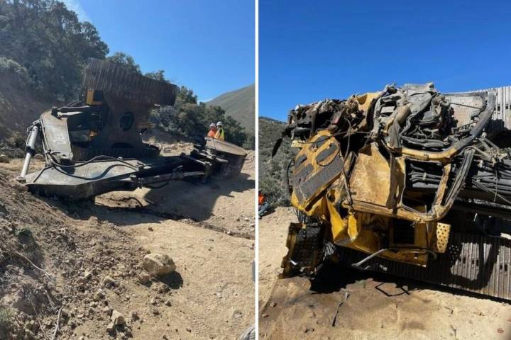 The excavator Lon Shane Jarvis was working with fell 800 feet on the access road below and land ...