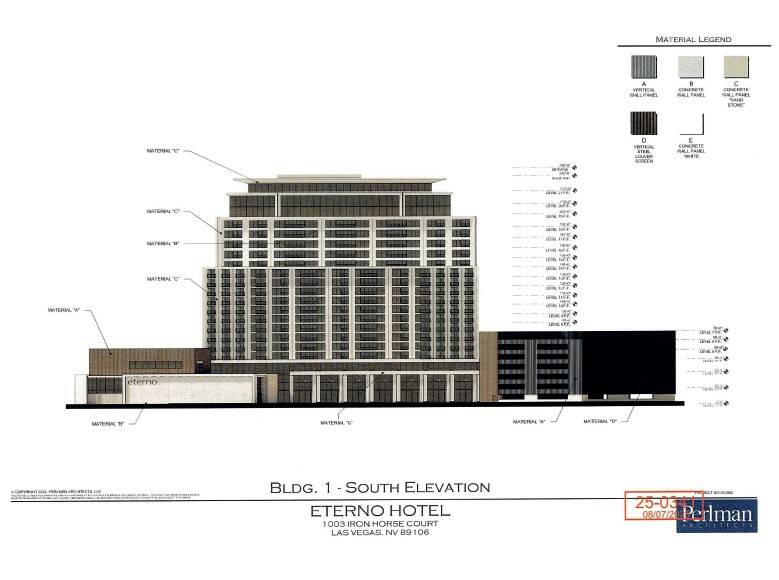 Renderings for the Eterno Hotel located on the northeast corner of Charleston Boulevard and Gra ...