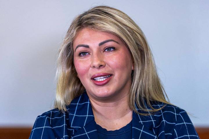 Congressional candidate Lydia Dominguez speaks on Wednesday, Sept. 10, 2025, in Las Vegas. (L. ...
