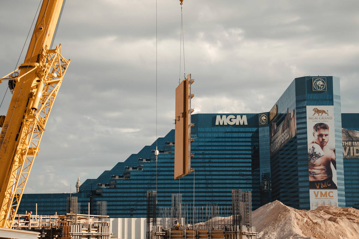 Construction continues on the A’s ballpark site Tuesday, Sept. 9, 2025 in Las Vegas. (Athletics)