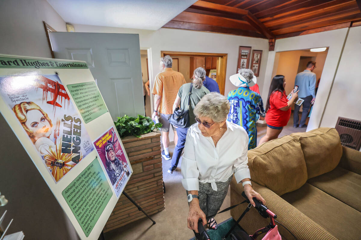 Gayle Clinard tours the Howard Hughes 'Green House’ on Wednesday, Sept. 10, 2025 in ...