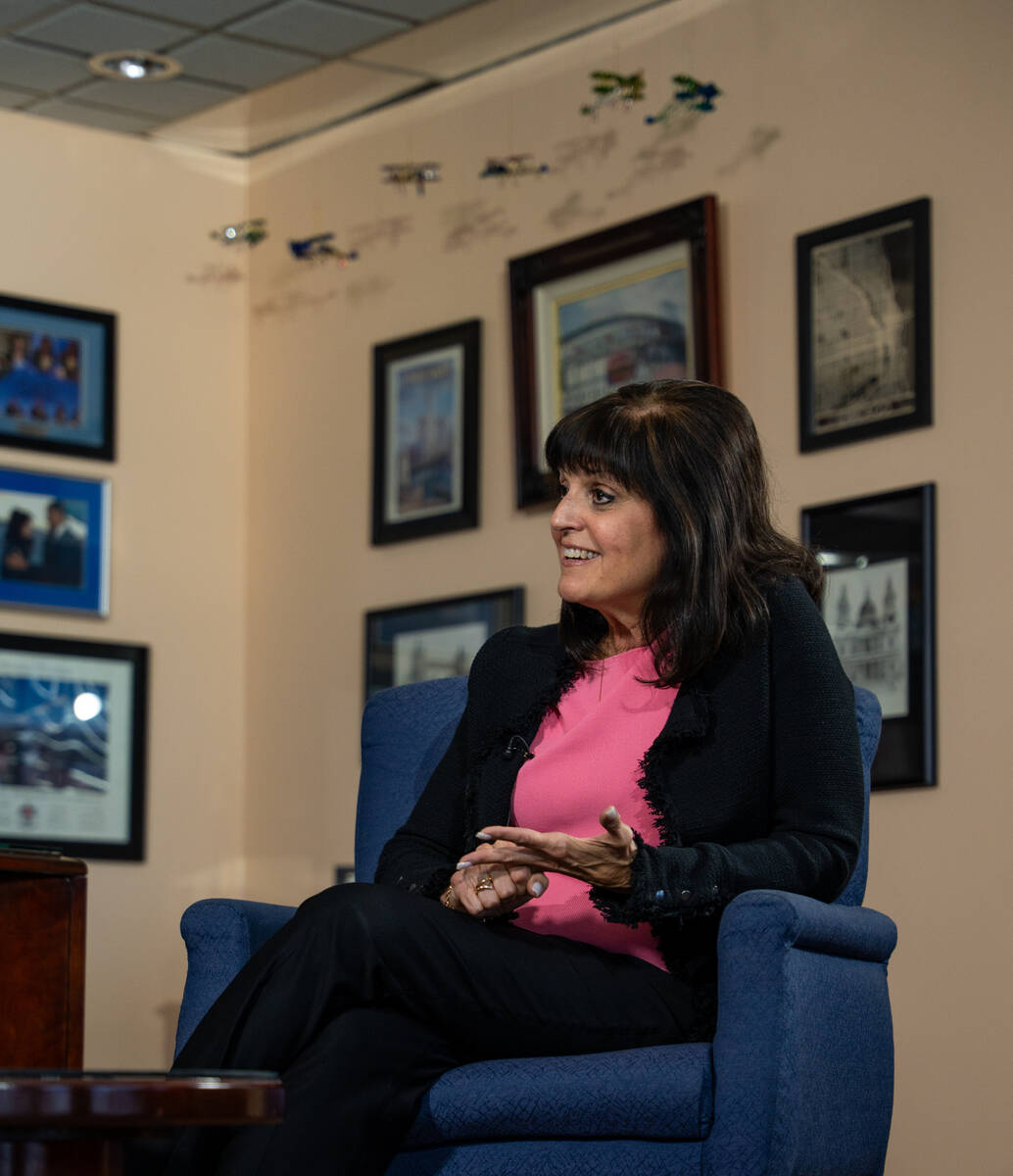 Outgoing Clark County Department of Aviation Director Rosemary Vassiliadis sits for an intervie ...