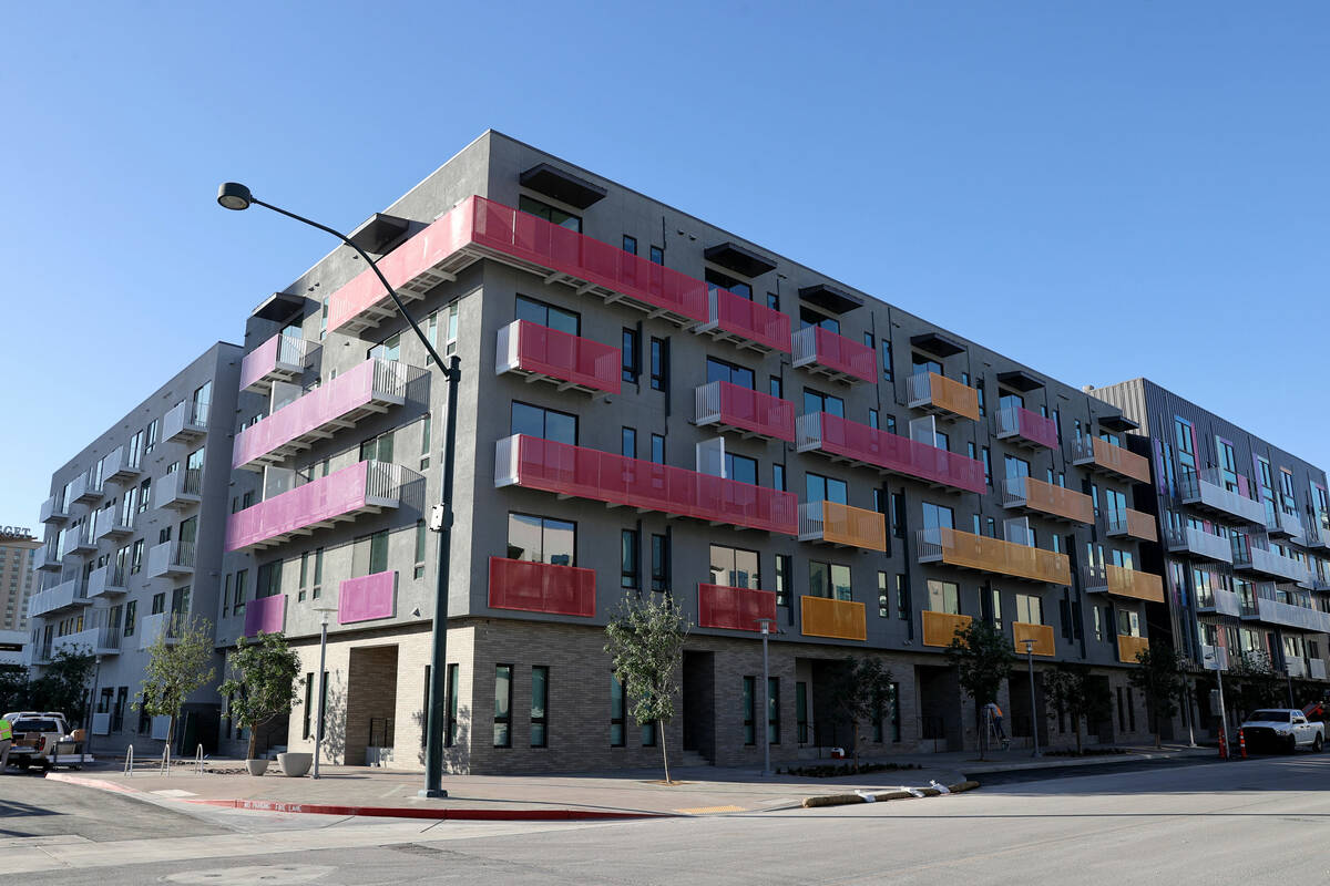 Parc Haven apartment complex, managed by Greystar, at Symphony Park in downtown Las Vegas Tuesd ...