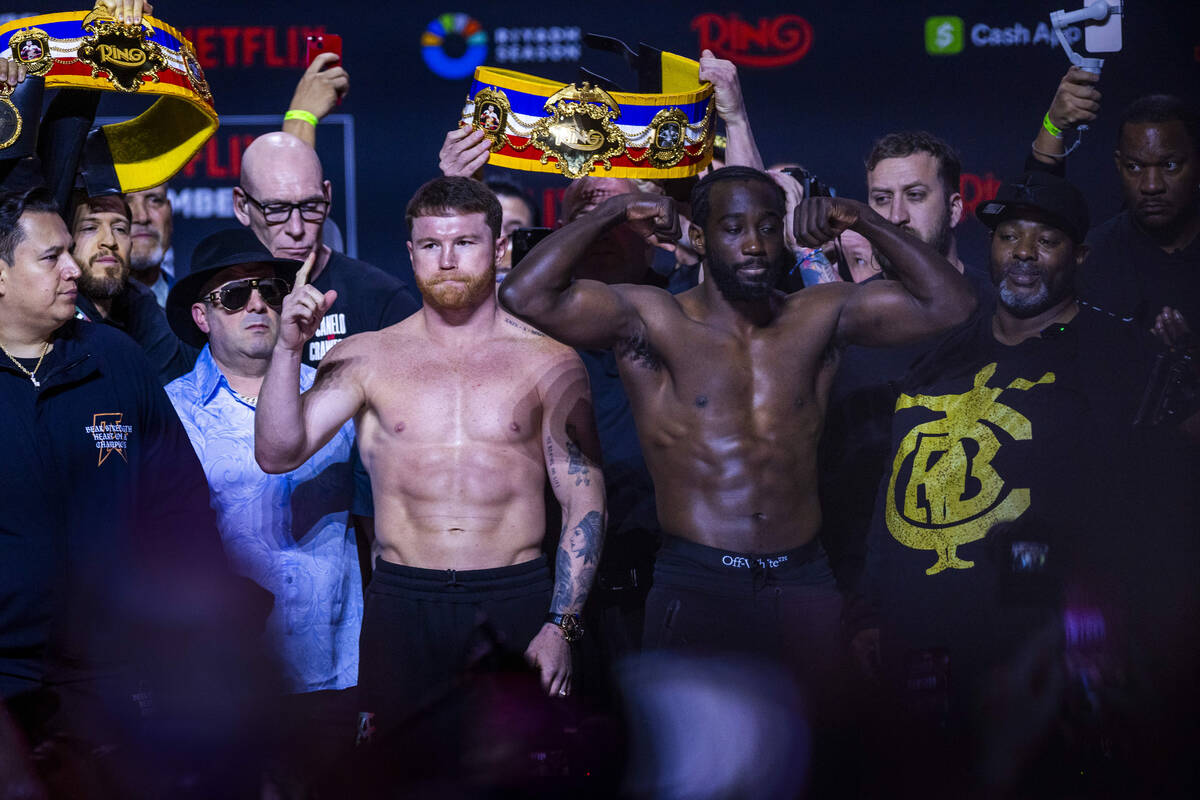 Super Middleweight Championship fighters Saul ‘Canelo’ Alvarez and Terence Crawfo ...