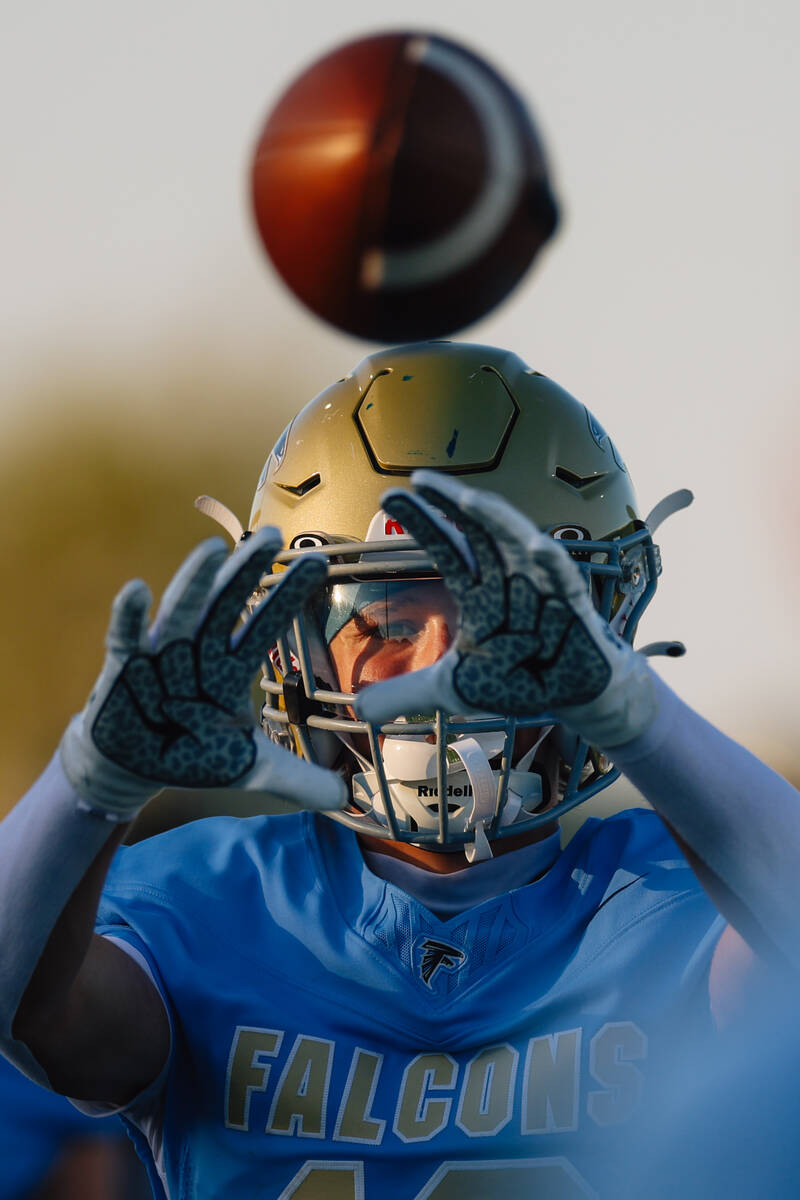 Foothill wide receiver Tyce Mauro catches the ball during a football game between Foothill and ...