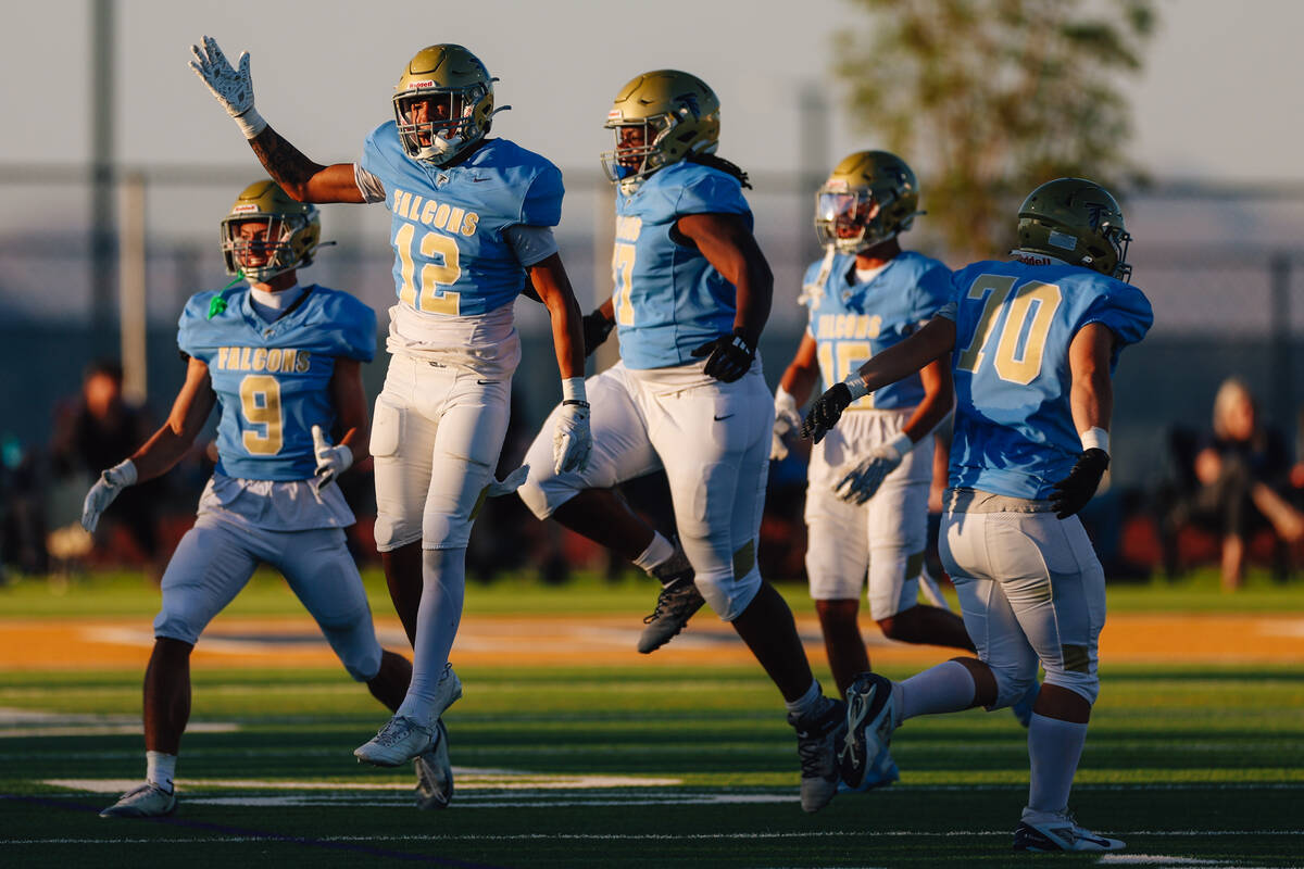 Foothill players celebrate during a football game between Foothill and Legacy at Foothill High ...