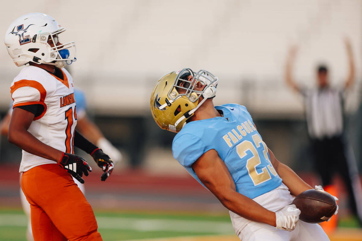 Foothill running back Anthony Taylor (23) celebrates a touchdown during a football game between ...