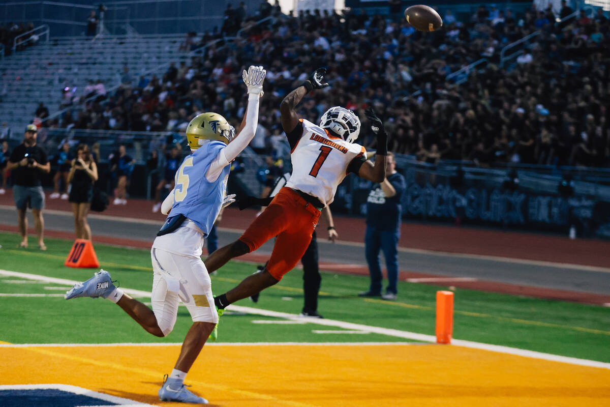 Legacy wide receiver Jeremiah Turner (1) misses the ball in the end zone during a football game ...