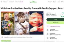 A GoFundMe page for the Dauz family is seen in a screenshot. (GoFundMe)