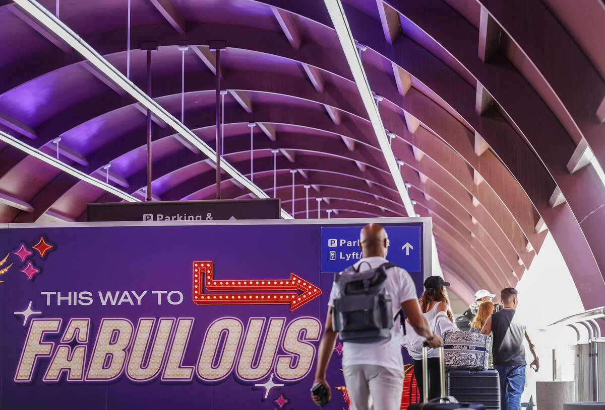 New displays aimed at promoting tourism are seen throughout the rideshare area at Terminal 1 at ...