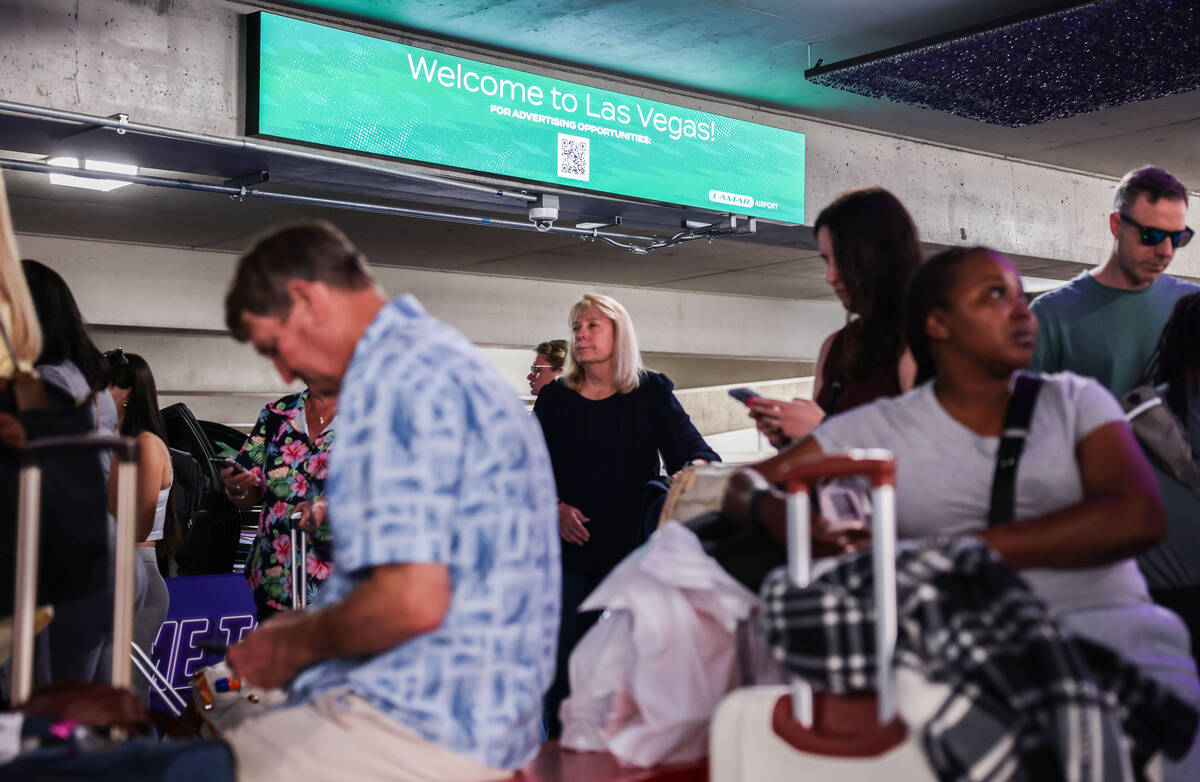 New displays aimed at promoting tourism are seen throughout the rideshare area at Terminal 1 at ...