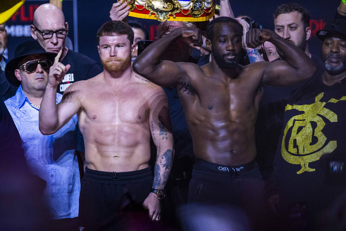 Super Middleweight Championship fighters Saul ‘Canelo’ Alvarez and Terence Crawfo ...