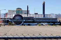 The shuttered Colorado Belle hotel-casino in Laughlin is seen on Tuesday, Sept. 9, 2025, from a ...