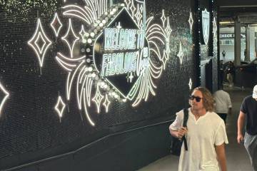Raiders punter AJ Cole walks through the "Fabulous Tunnel Walk" on Monday, Sept. 15, 2025, at A ...