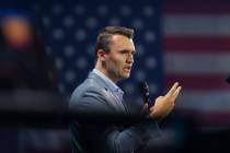 Founder and President of Turning Point USA Charlie Kirk speaks during the Turning Point Believe ...