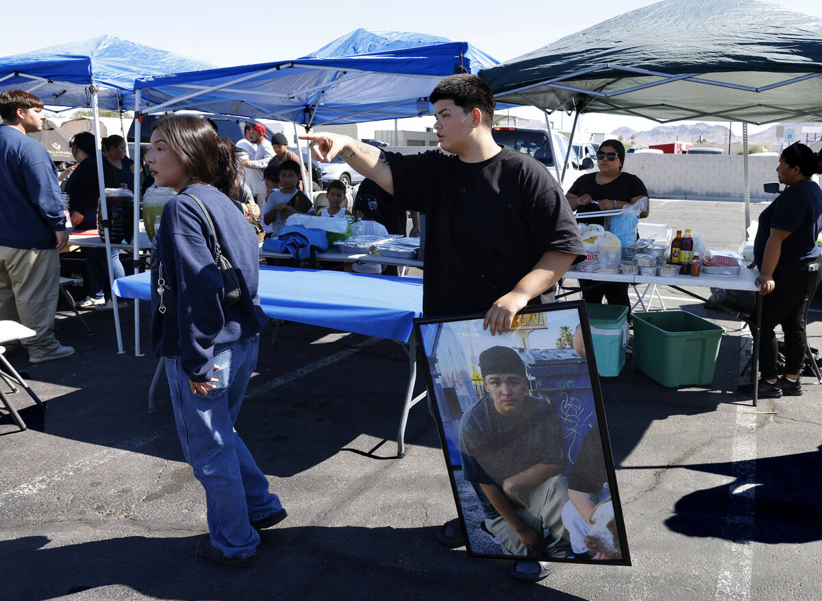 Evelyn Delgardo, the sister of Miguel Aparicio-Gaspar, a teenager from North Las Vegas who died ...