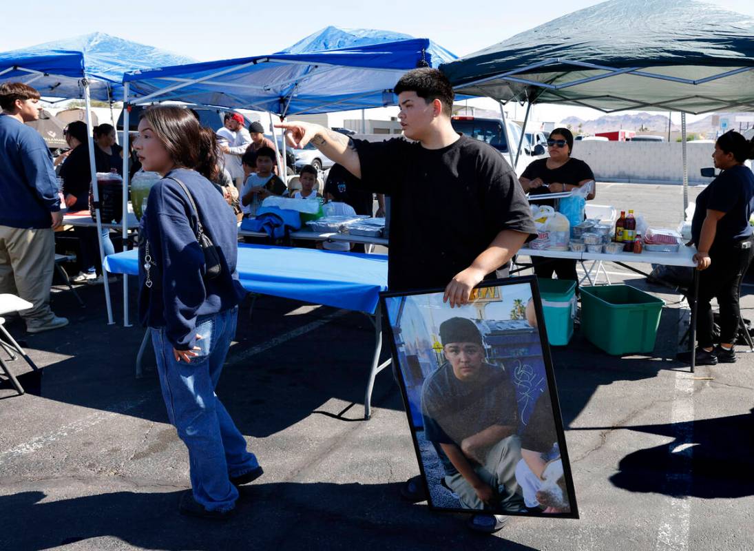 Evelyn Delgardo, the sister of Miguel Aparicio-Gaspar, a teenager from North Las Vegas who died ...