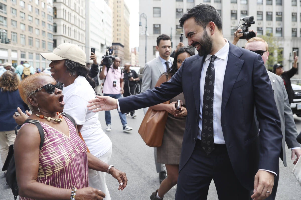 New York City Democratic mayoral candidate Zohran Mamdani arrives for the March on Wall Street, ...
