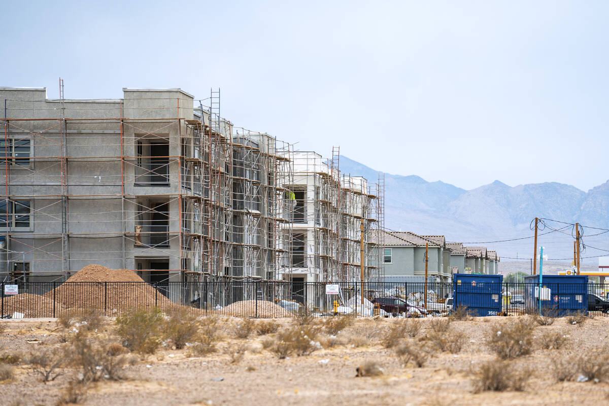 A new apartment complex is being built off of Silverado Ranch Blvd in Las Vegas Sept. 2, 2025. ...